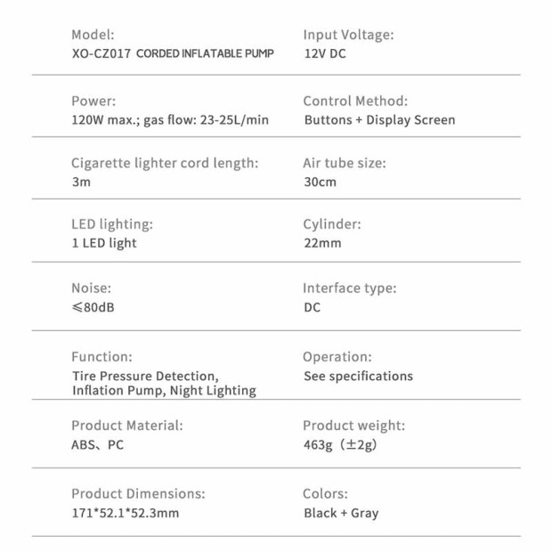 XO-CZ017 Pumpa za gume