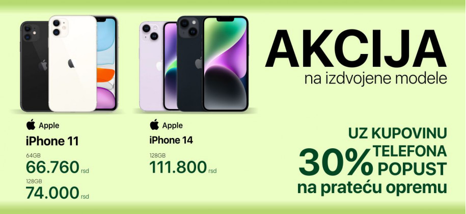 Akcija Apple iPhone 11 i iPhone 14