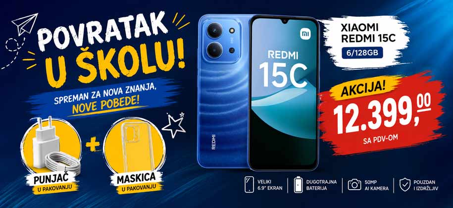 Povratak u skolu ciaomi redmi 15c