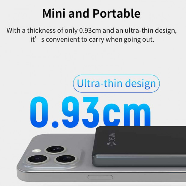 Powerbank Devia Magsafe Mini 20w 5000mah siva