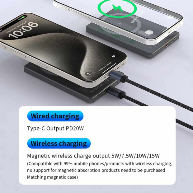 Powerbank Devia Magsafe Mini 20w 5000mah siva