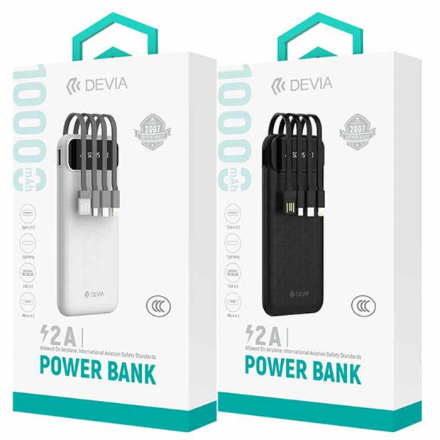 Powerbank Devia sa Built-in 4 kabla 10000mAh Beli