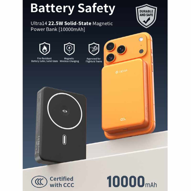 Powerbank Devia Ultra14 Magnetic PD 22,5W 10000mAh orange