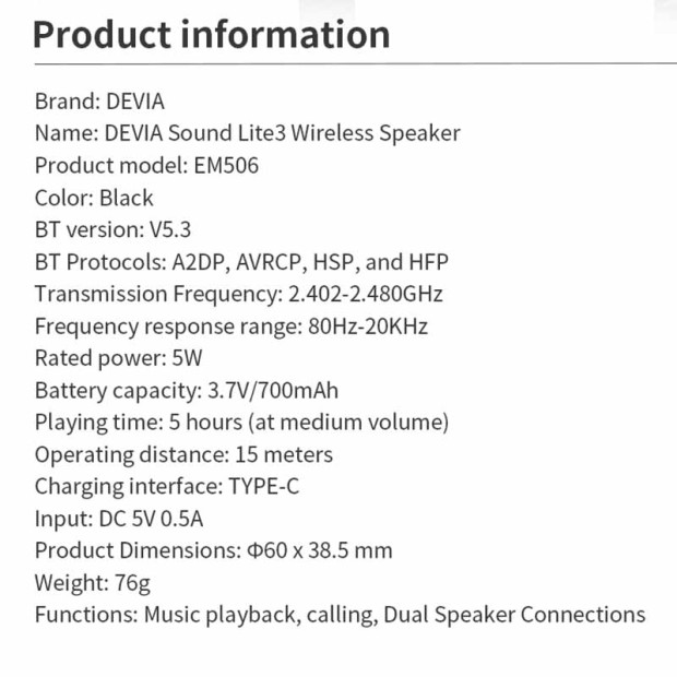 Devia Magnetic Wireless Speaker