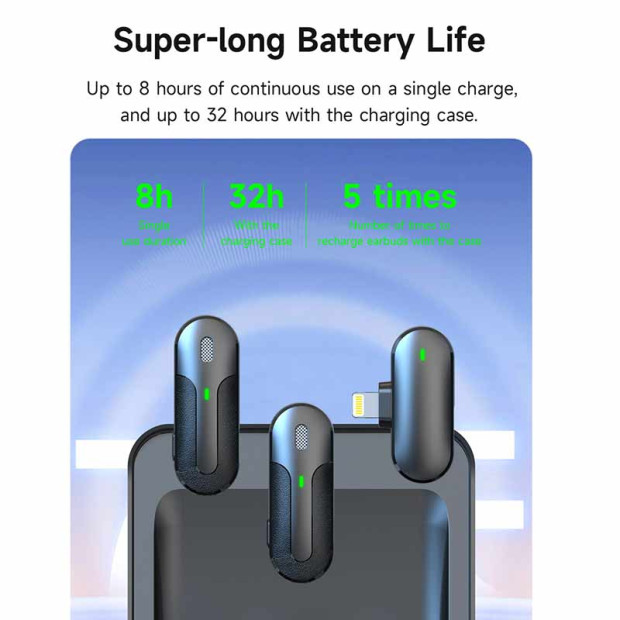 Kintone Devia 2 In 1 Wireless Microphones Lightning