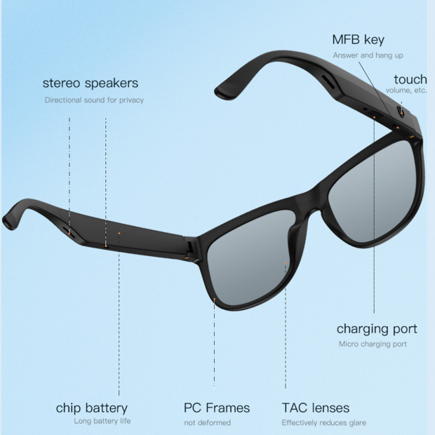 Pametne Naočare XO-E6 Smart Audio UV Protection Crvene