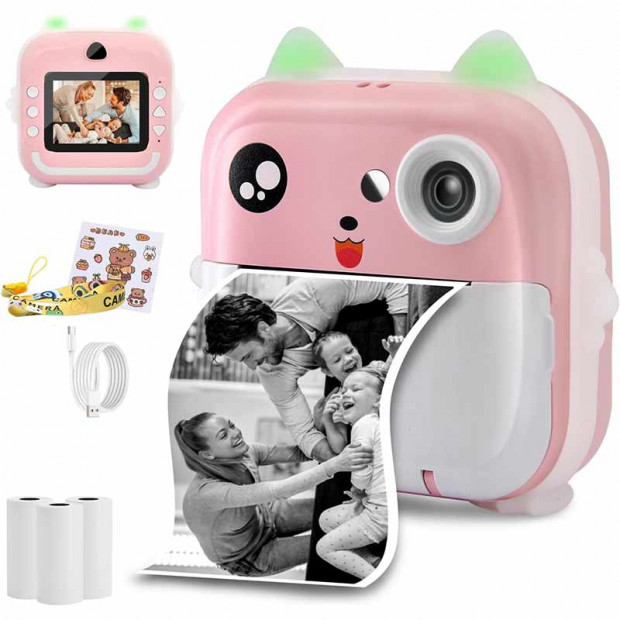 Fotoaparat Q55 Childrens printing camera Roze