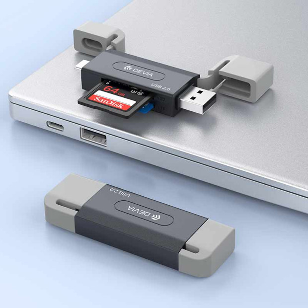 Devia 2in1 Card Reader USB+Type-C 2.0 to SD/TF