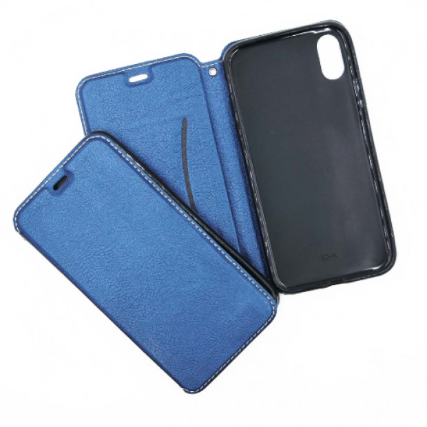 Futrola na preklop Shine Leather za Iphone X/XS plava