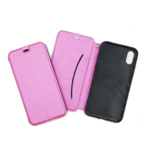 Futrola na preklop Shine Leather za Iphone XS Max roze