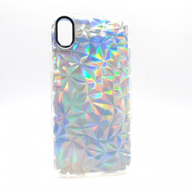 Futrola silikonska Brightful Crystal Romboid za Iphone XS Max 6.5 srebrna