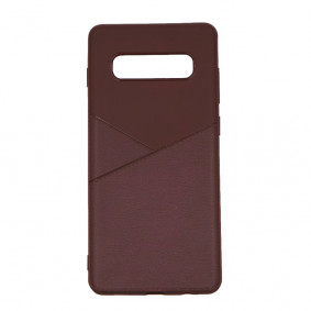 Futrola silikonska half leather za Iphone XS MAX braon