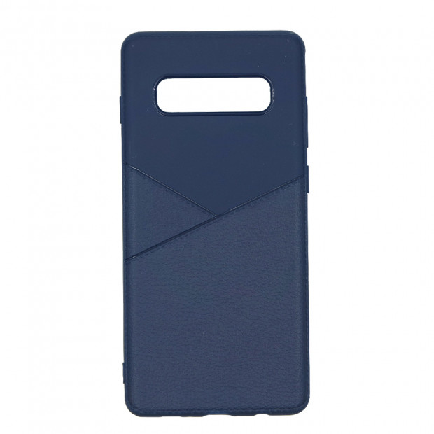 Futrola silikonska half leather za Samsung G975F Galaxy S10 Plus plava