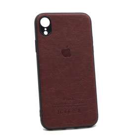 Futrola silikonska Leather Cover za Iphone XR 6.1 braon