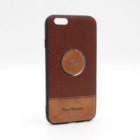Futrola silikonska Music Leather za Iphone 7/8 4.7 tamno braon