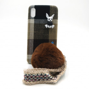 Futrola silikonska Rabbit Puff za Iphone XR braon