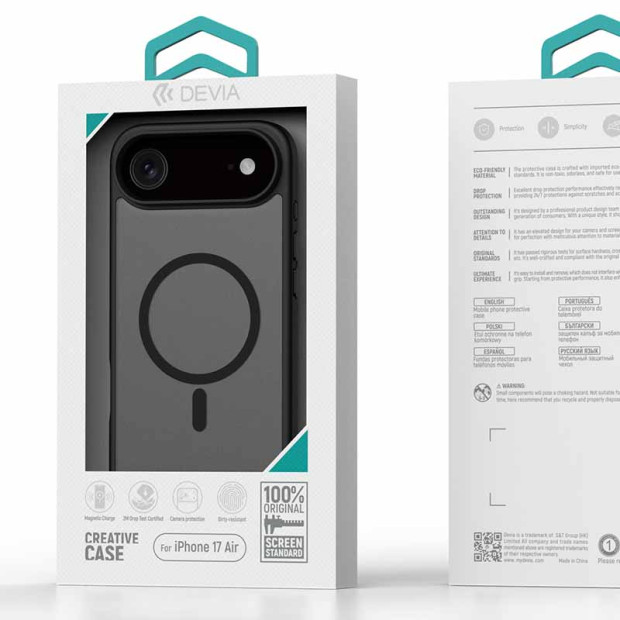 Futrola Hard Case Devia Pino Magnetic Shockproof Za Iphone 17 Air Black Futrola Hard Case Devia Pino Magnetic Shockproof Za Iphone 17 Air Black