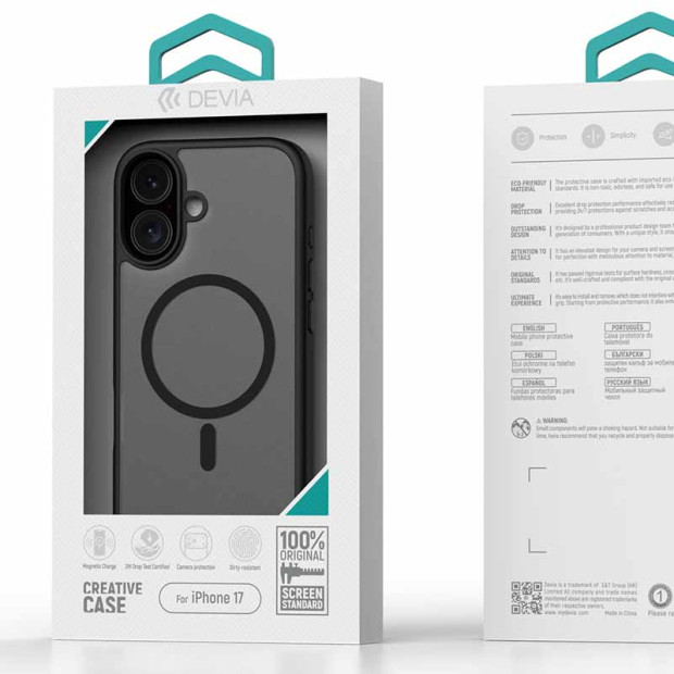 Futrola Hard Case Devia Pino Series Magnetic Shockproof Za Iphone 17 Crna