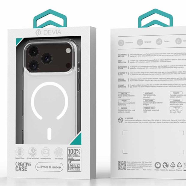 Futrola silikonska Devia Pure Series Magnetic Iphone 17 Transparent