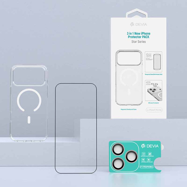 Devia 3in1 Iphone Protector pack za Iphone 17 pro Devia 3in1 Iphone Protector pack za Iphone 17 pro