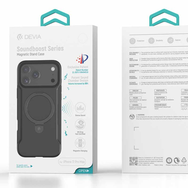 Futrola Devia Super Strong Magnetic Soundboost za Iphone 17 Air Crna Futrola Devia Super Strong Magnetic Soundboost za Iphone 17 Air Crna