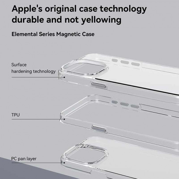 Futrola Hard Case Devia Elemental Series Magnetic Za iPhone 16 Pro Transparent