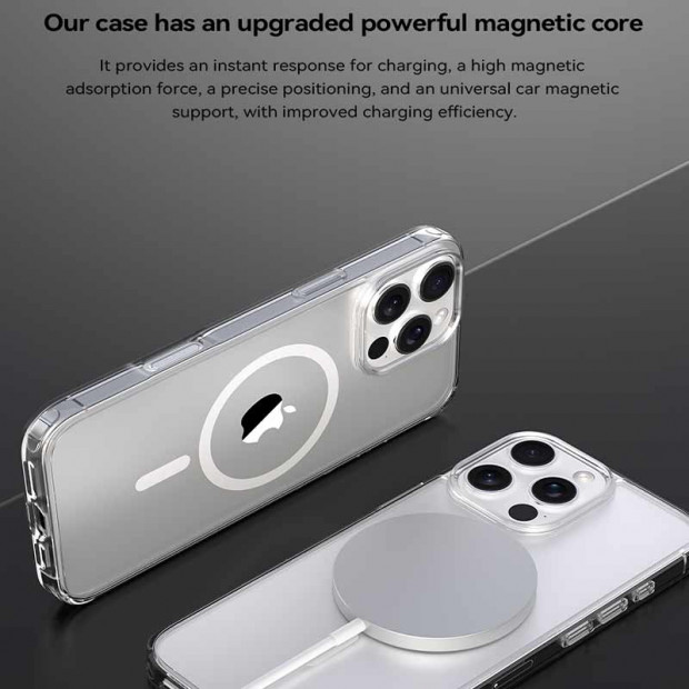 Futrola Hard Case Devia Pure Clear Magnetic Shokprof Case Za Iphone 16 Pro Max transparent