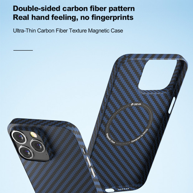 Futrola Hard Case Devia Ultra Thin Magnetic Carbon za Iphone 14 Plus crvena