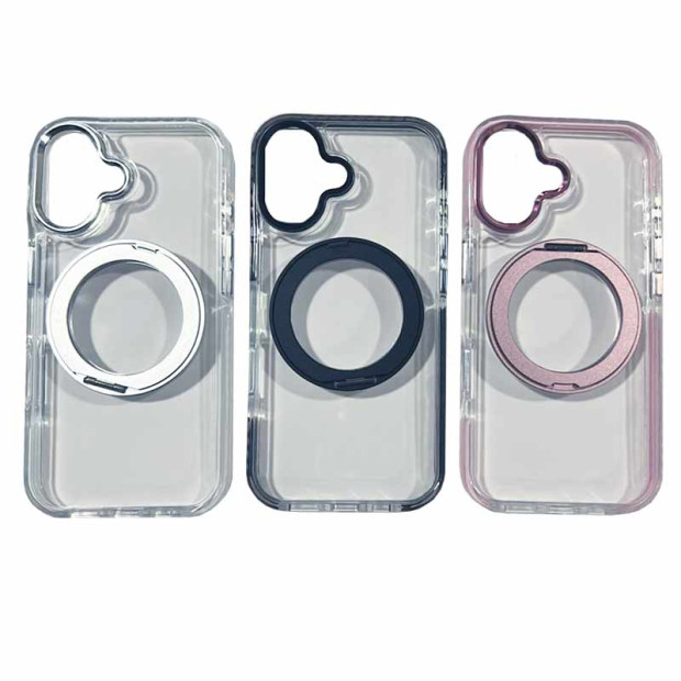 Futrola Yovoe Hard Case Rotating Ring za Iphone 17 srebrna