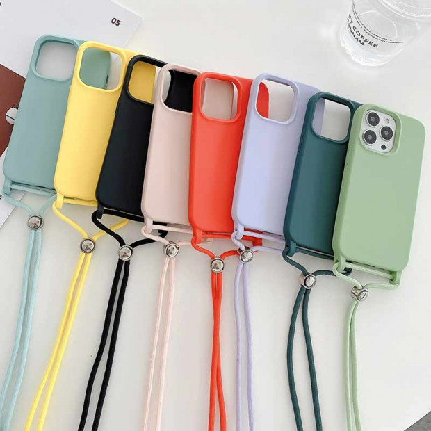 Futrola silikonska Yovoe sa kaisem za Samsung S25 Ultra Crna