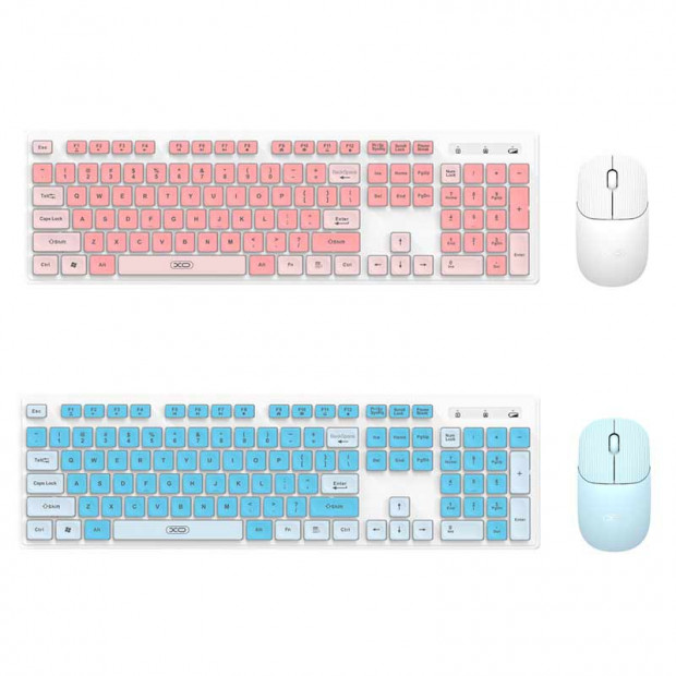 XO-KB05 Bezicna Tastatura sa misem Roze