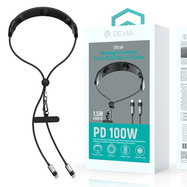 Devia Ultra 4 Masažer i kabl PD100W 3u1 + traka 1.5m