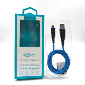 Devia USB Data kabl Fish 1 Micro 2.4A plava