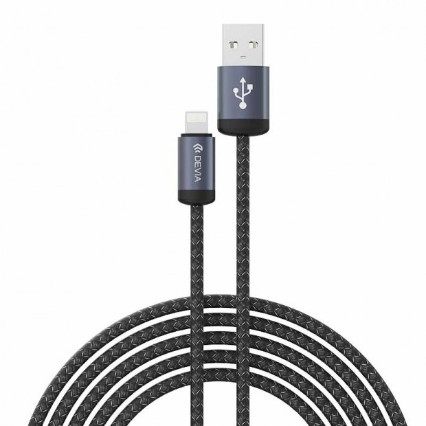 Kabl Devia Tuba Usb Lightning Crni