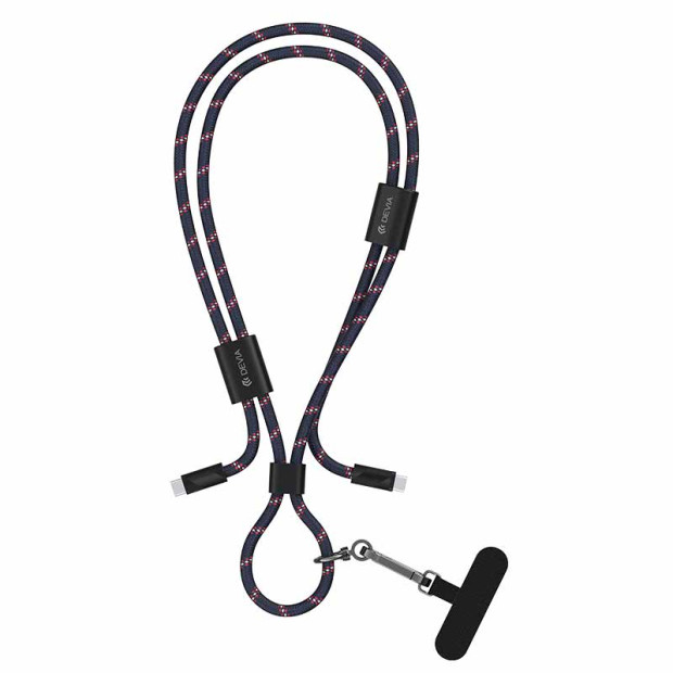 Kabl Devia Pro5 adjustable Lanyard Type-C to Type-C Fast 1.6M Tamno plavi
