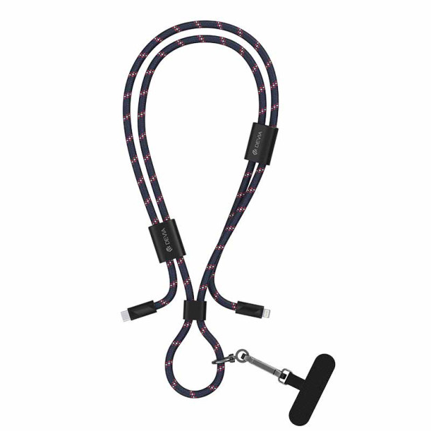 Kabl Devia Pro5 adjustable Lanyard Type-C to Iph oneFast 1.6 M Tamno plavi