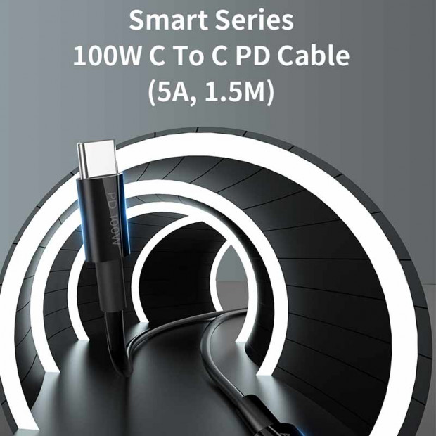 Kabl Devia Smart Series Type-c na Type-c PD 1.5M 100w Crni