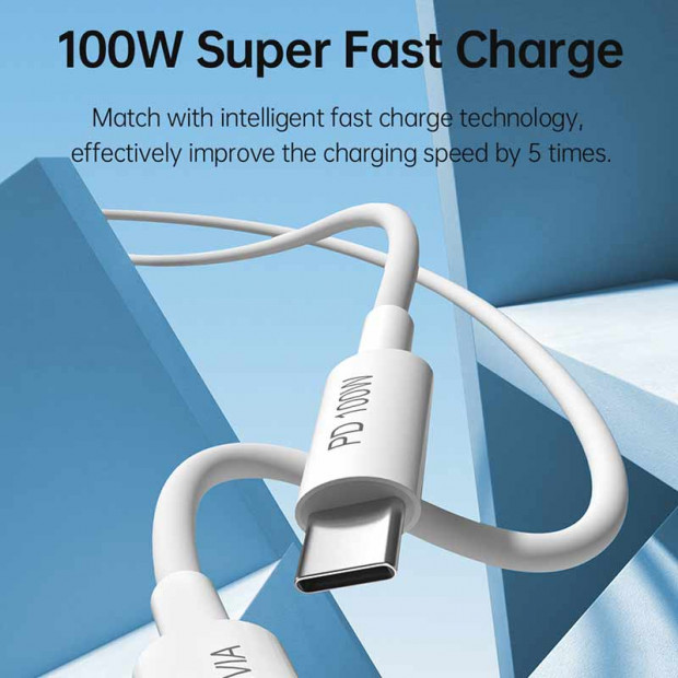 Kabl Devia Smart Series Type-c na Type-c PD 1.5m 100w Beli