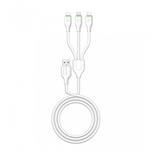 USB data kabl 3 u 1 Soffany HM-508 1,2m bela