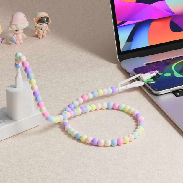 XO-Q301 Kabl Colourful Bead Series Type-C to Type-C XO-Q301 Kabl Colourful Bead Series Type-C to Type-C