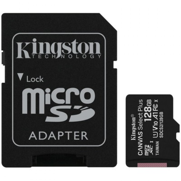 Memorijska kartica Micro SD 128GB KINGSTON +SD adapter 100 MB/s SDCS2/128GB