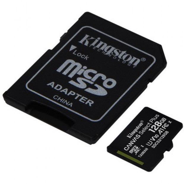 Memorijska kartica Micro SD 128GB KINGSTON +SD adapter 100 MB/s SDCS2/128GB