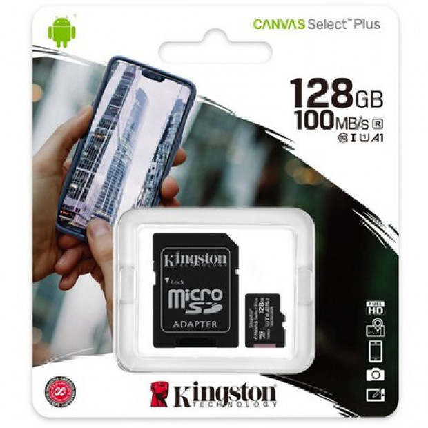 Memorijska kartica Micro SD 128GB KINGSTON +SD adapter 100 MB/s SDCS2/128GB