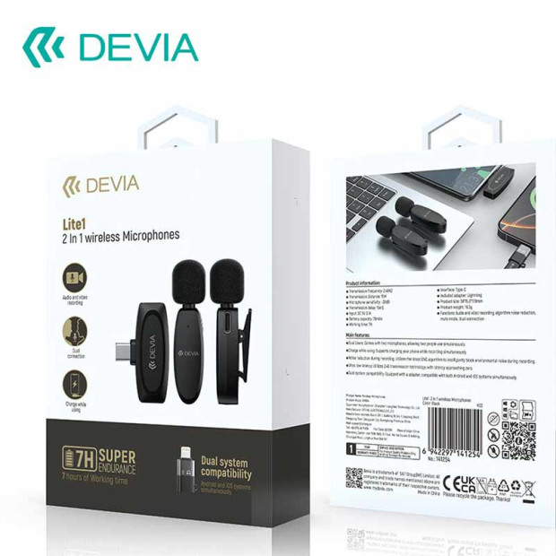 Devia Lite 2in1 Wireless Microphone Devia Lite 2in1 Wireless Microphone