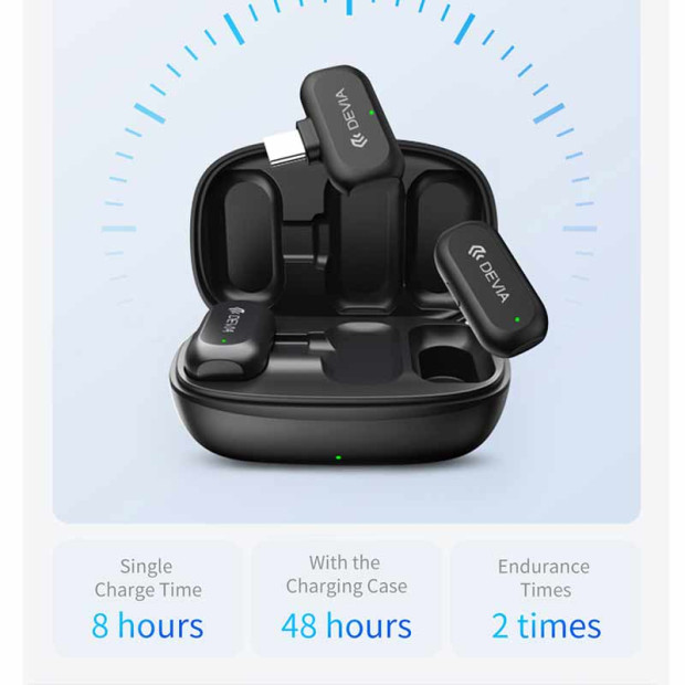 Devia Ultra2 2 In 1 Smart Noise-Canceling Wireless Microphone