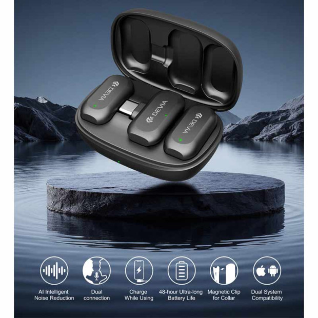 Devia Ultra2 2 In 1 Smart Noise-Canceling Wireless Microphone