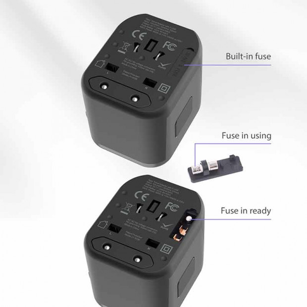 Adapter Devia Global (Eu Uk Us Au) crni