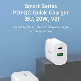 Adapter Devia Smart Series PD+QC Quick Charger 20W Bela