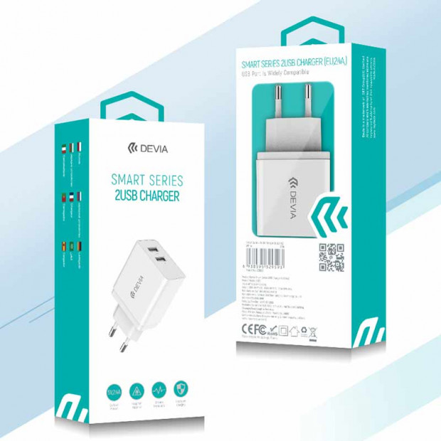 Adapter Devia 2 USB Smart Charger 2.4A