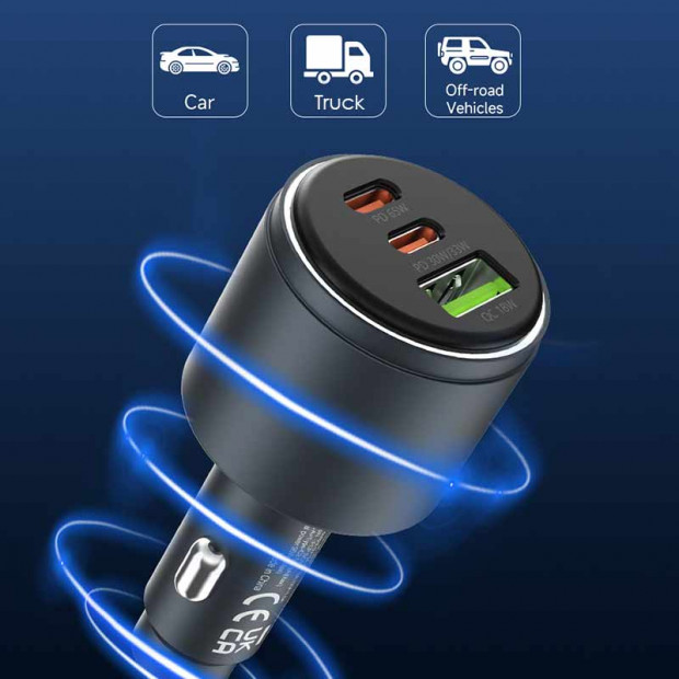 Autro punjač Devia Extreme Speed Series USB+Dual 116w Siva